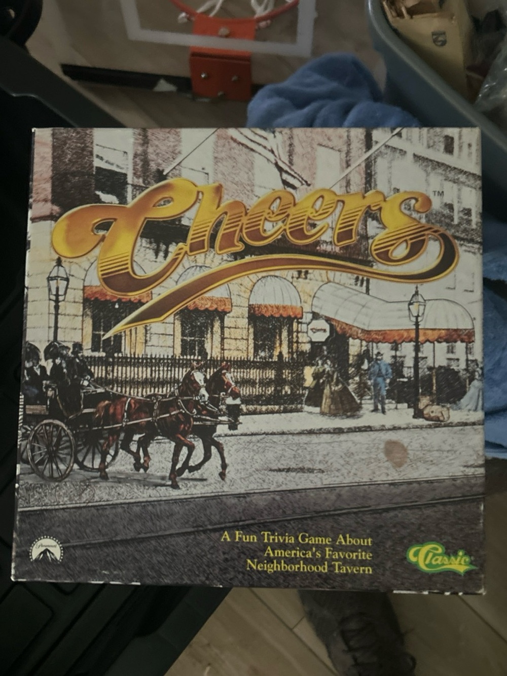 Cheers Trivia Game Board - Vintage Artwork, Gold Logo